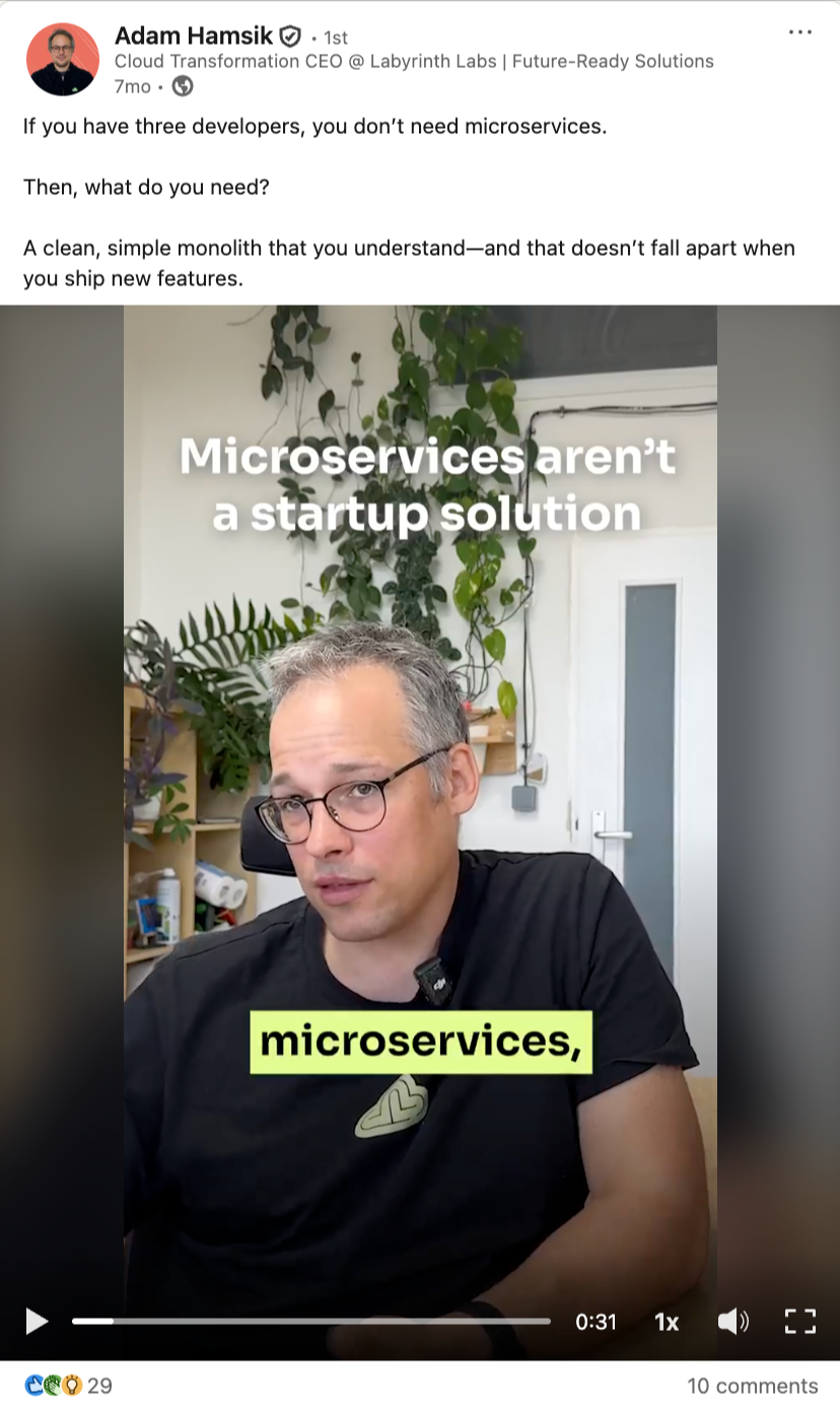 Adam Hamsik – Three developers video post