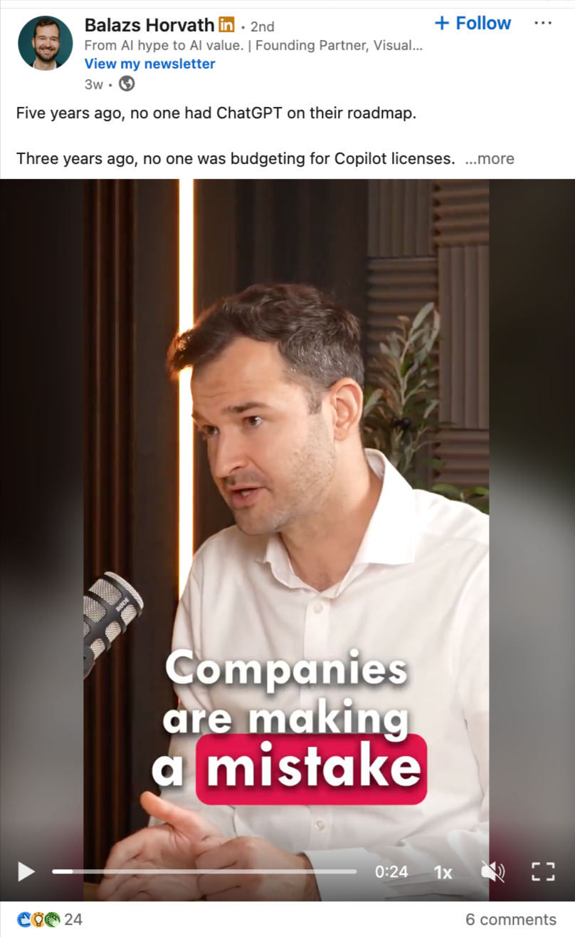 Balazs Horvath – Five years ago ChatGPT video post