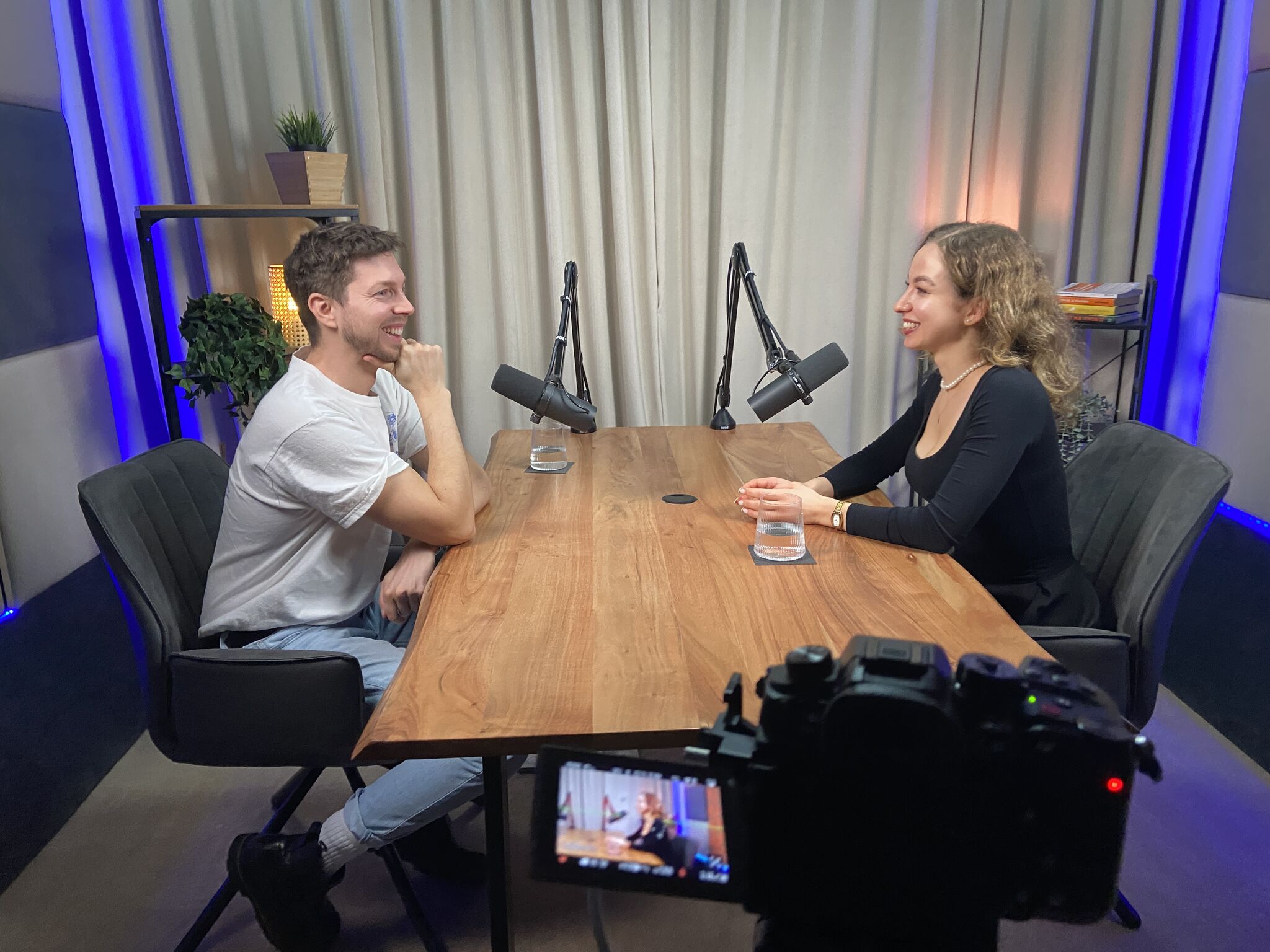 Podcast interview in studio